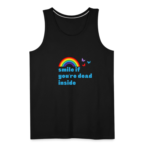 Smile If You're Dead Inside Men’s Tank - black