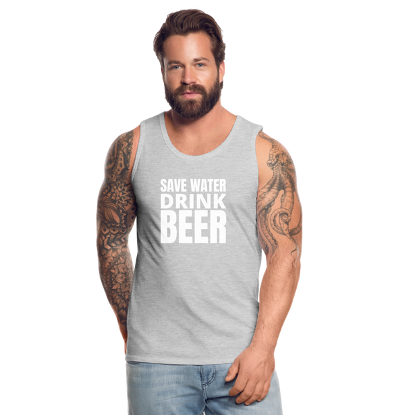 Save Water Drink Beer Men’s Tank - heather gray