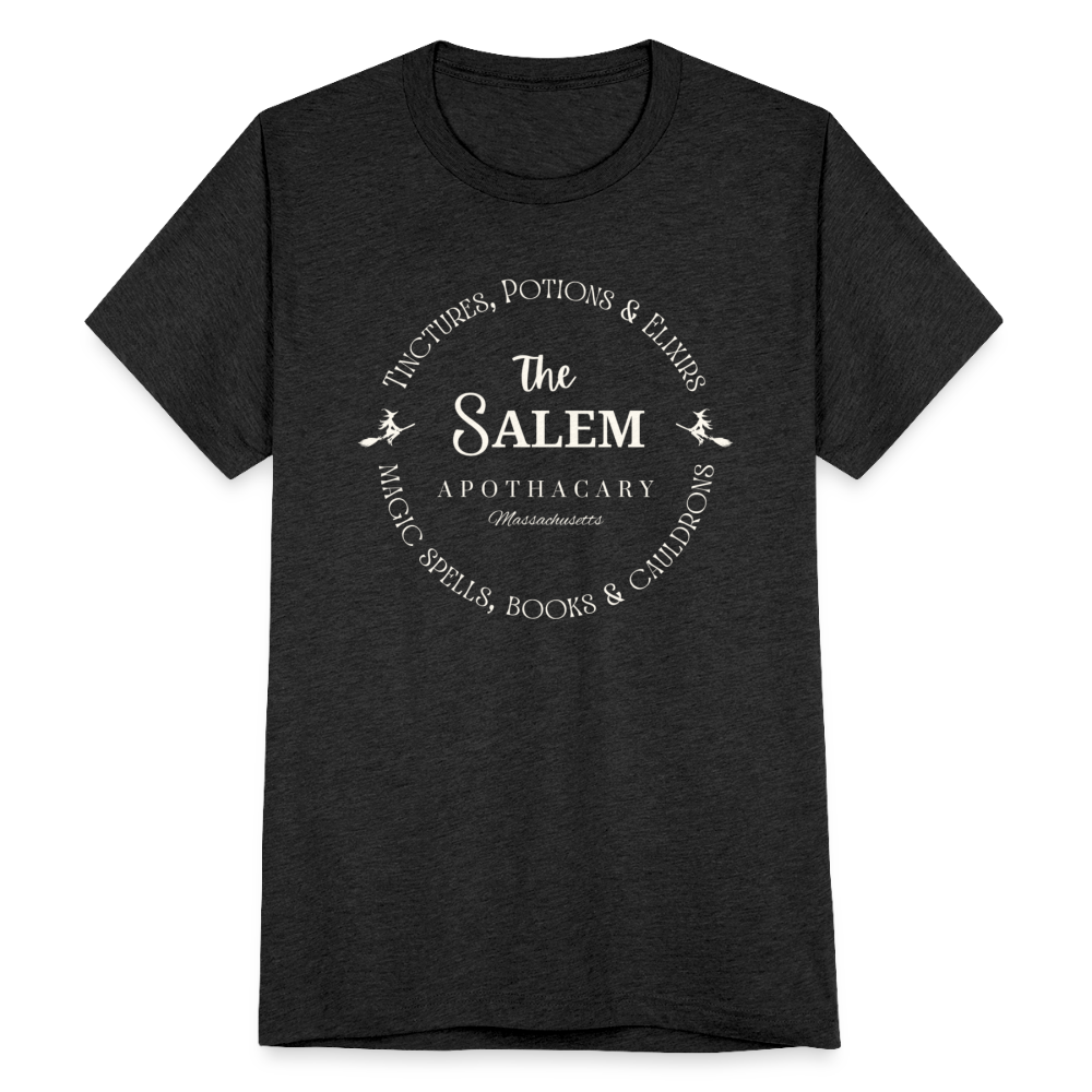 The Salem Apothecary Round Label T-Shirt - heather black