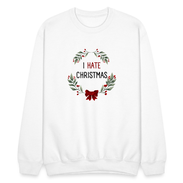 I Hate Christmas Crewneck - white