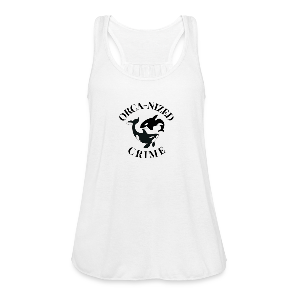 Orca-Nized Crime Women's Flowy Tank - white