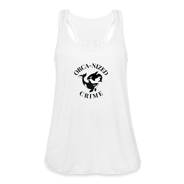 Orca-Nized Crime Women's Flowy Tank - white