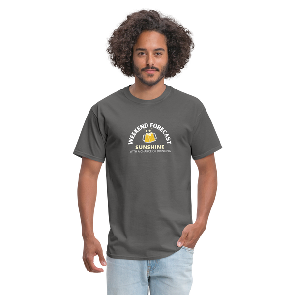 Weekend Forecast Sunshine with a Chance of Drinking Unisex Classic T-Shirt - charcoal