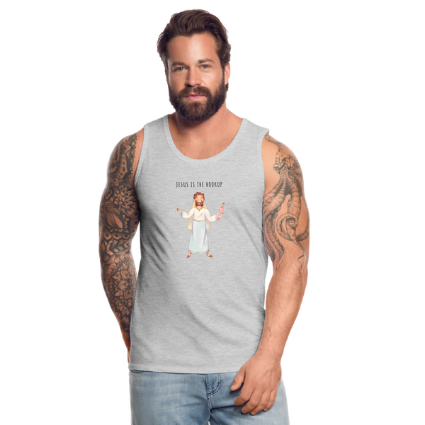 Jesus Is The Hookup Men’s Tank - heather gray