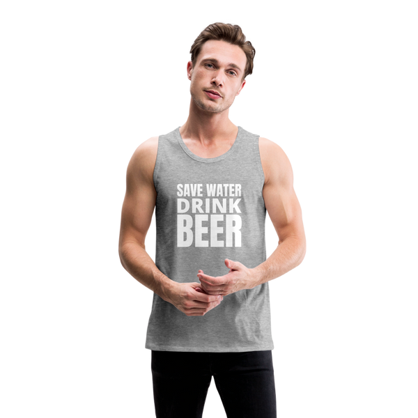 Save Water Drink Beer Men’s Tank - heather gray