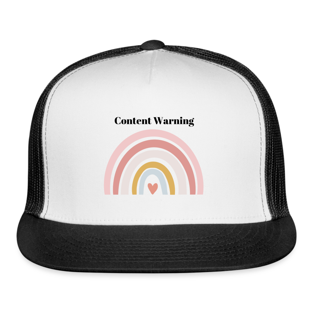 Content Warning Trucker Cap - white/black