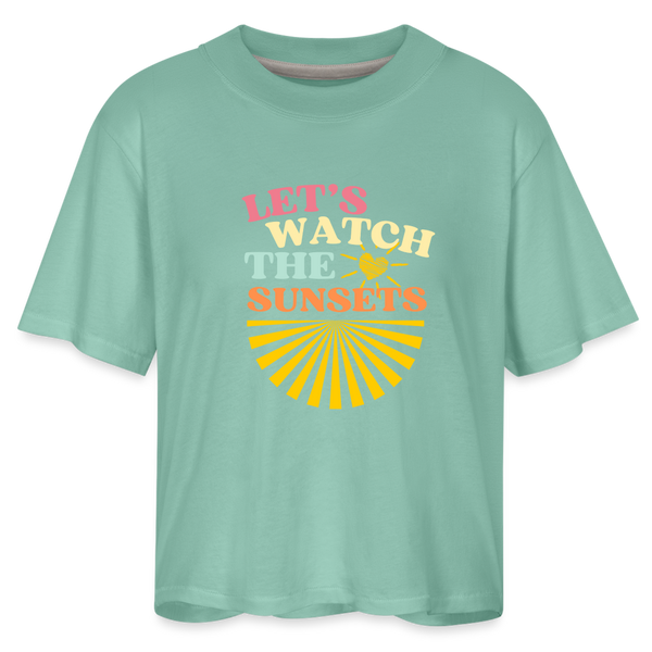 Let's Watch The Sunsets Women's Boxy Tee - saltwater