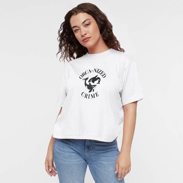 Orcan-Nized Crime Women's Boxy Tee - white