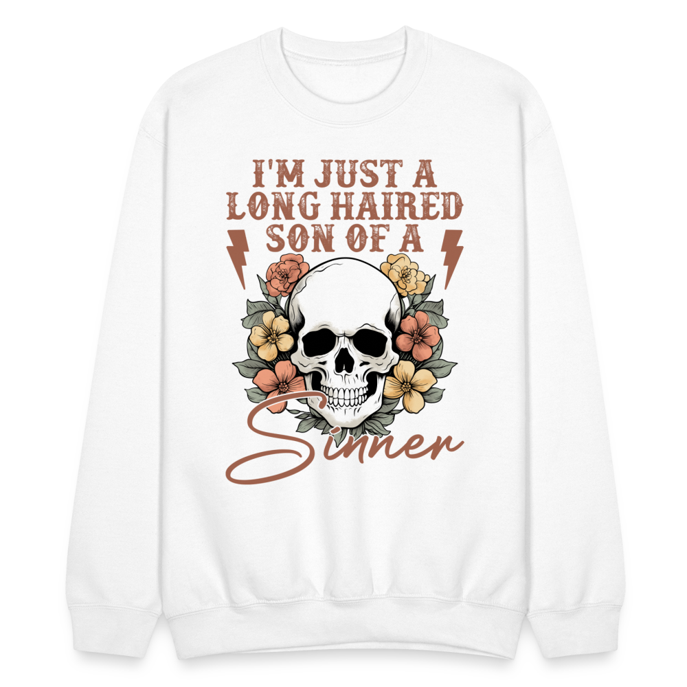 I'm Just A Long Haired Son of a Sinner Sweatshirt - white