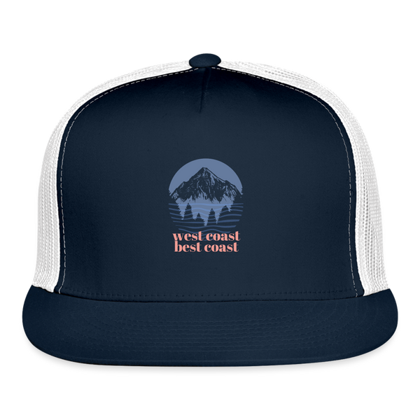 West Coast Best Coast Trucker Cap - navy/white