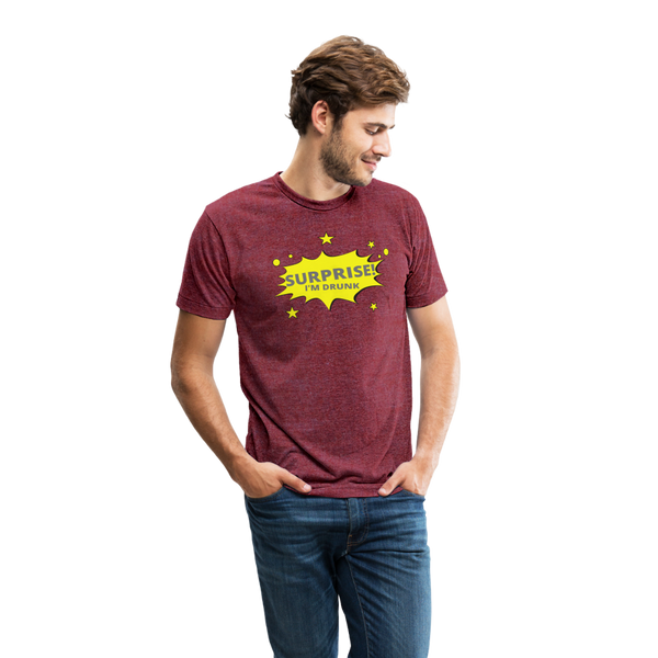 Surprise I'm Drunk T-Shirt - heather cranberry