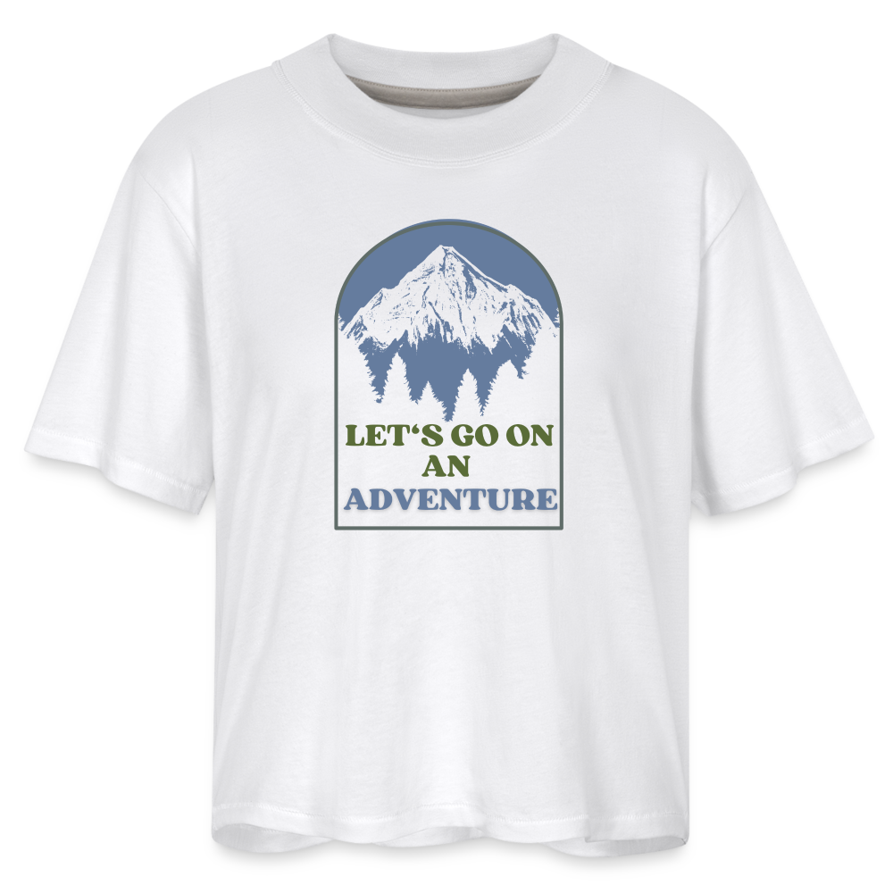 Let's Go On An Adventure Women's Boxy Tee - white