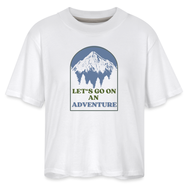 Let's Go On An Adventure Women's Boxy Tee - white