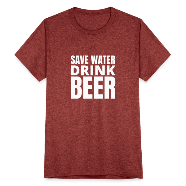 Save Water Drink Beer T-Shirt - heather cranberry