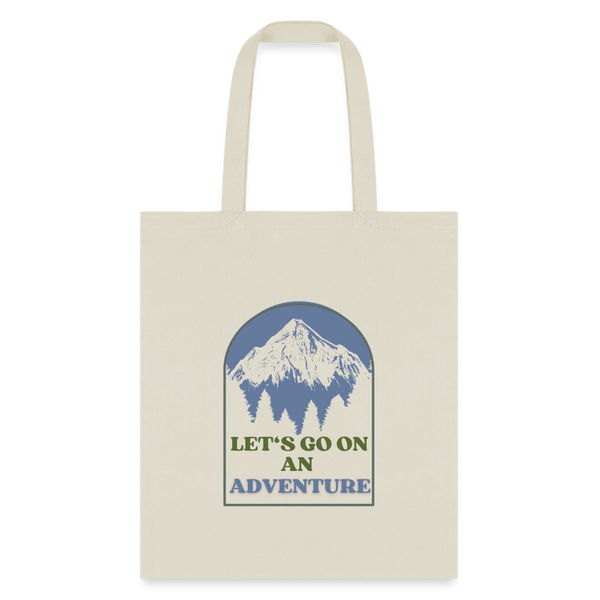 Let's Go On An Adventure Tote Bag - natural