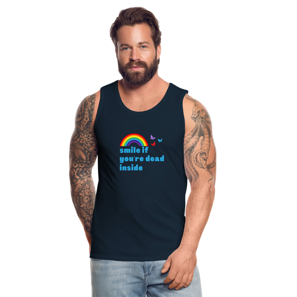 Smile If You're Dead Inside Men’s Tank - deep navy