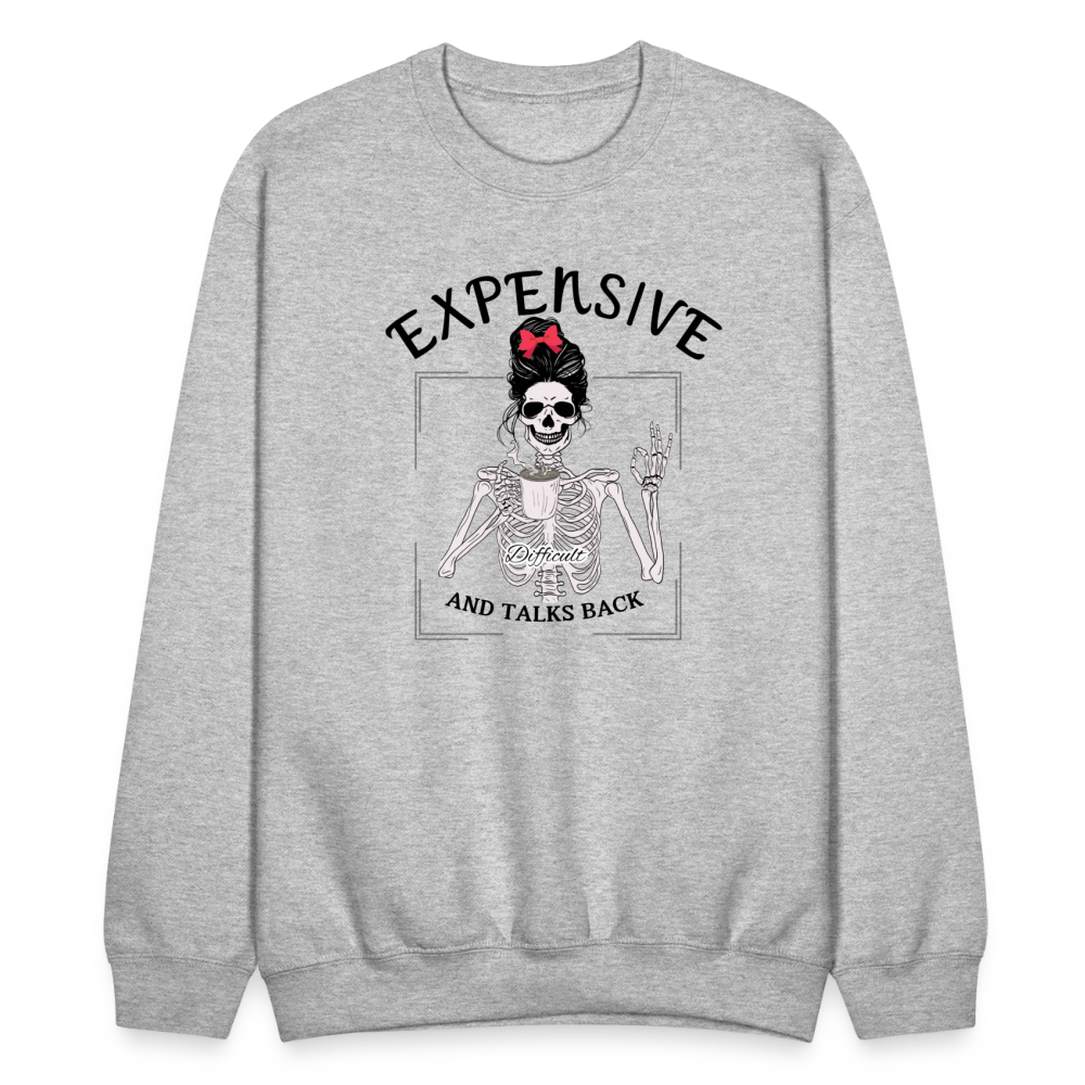 Expensive & Talks Back Crewneck - heather gray