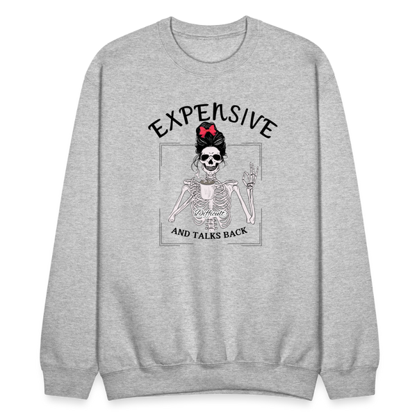 Expensive & Talks Back Crewneck - heather gray