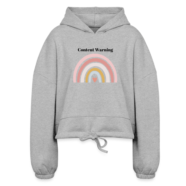 Content Warning Women’s Cropped Hoodie - heather gray