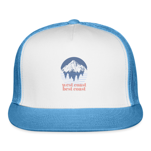 West Coast Best Coast Trucker Cap - white/blue