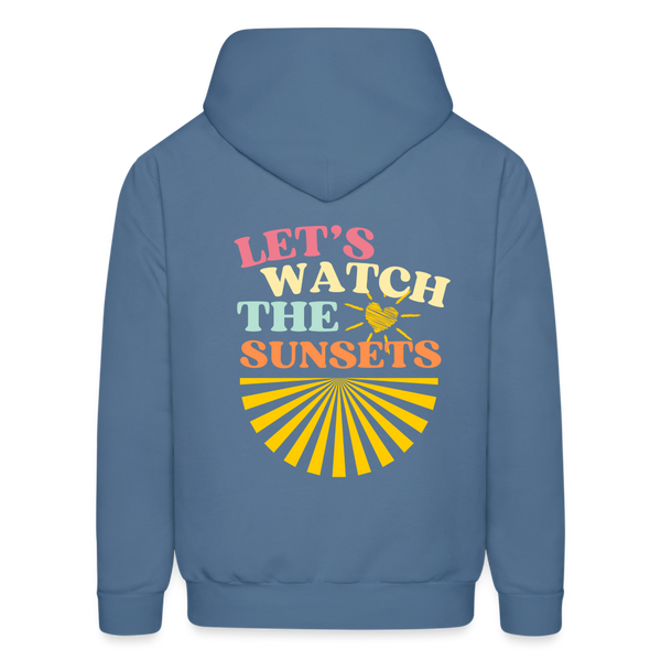 Let's Watch The Sunsets Hoodie - denim blue