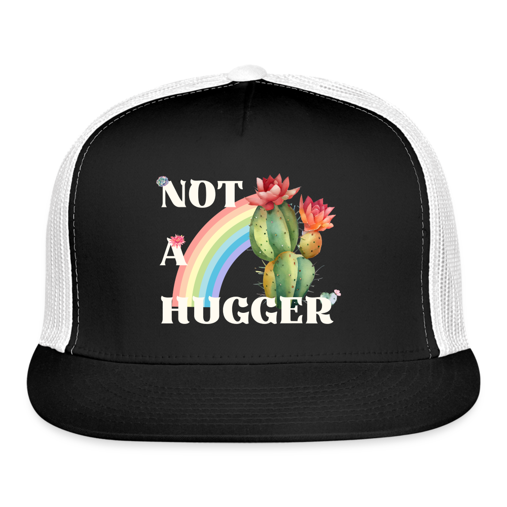 Not A Hugger Trucker Cap - black/white