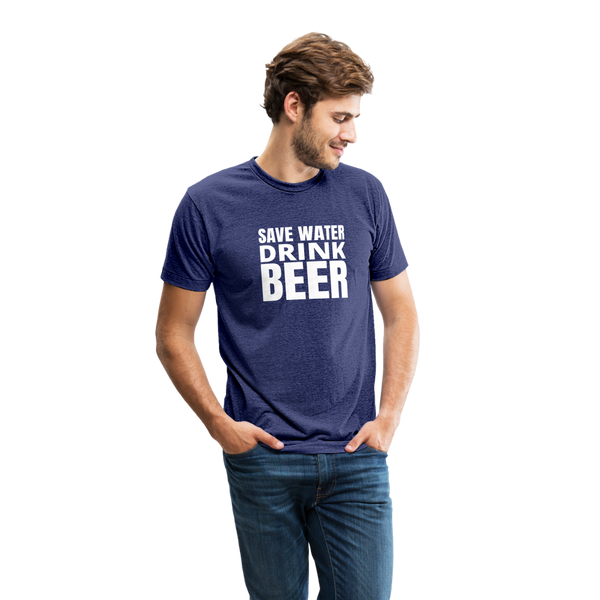 Save Water Drink Beer T-Shirt - heather indigo