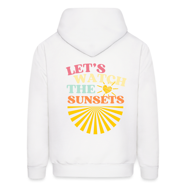 Let's Watch The Sunsets Hoodie - white