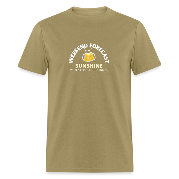 Weekend Forecast Sunshine with a Chance of Drinking Unisex Classic T-Shirt - khaki