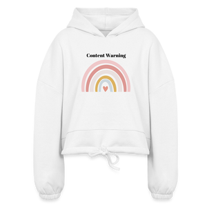 Content Warning Women’s Cropped Hoodie - white