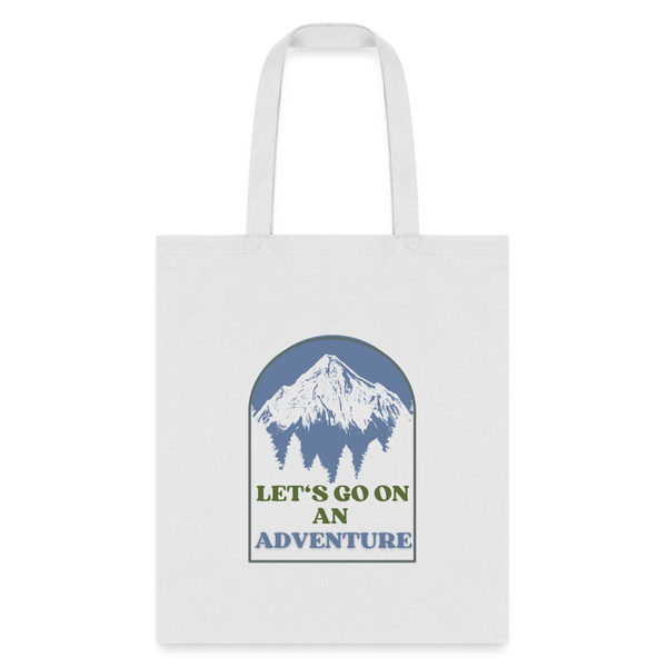 Let's Go On An Adventure Tote Bag - white