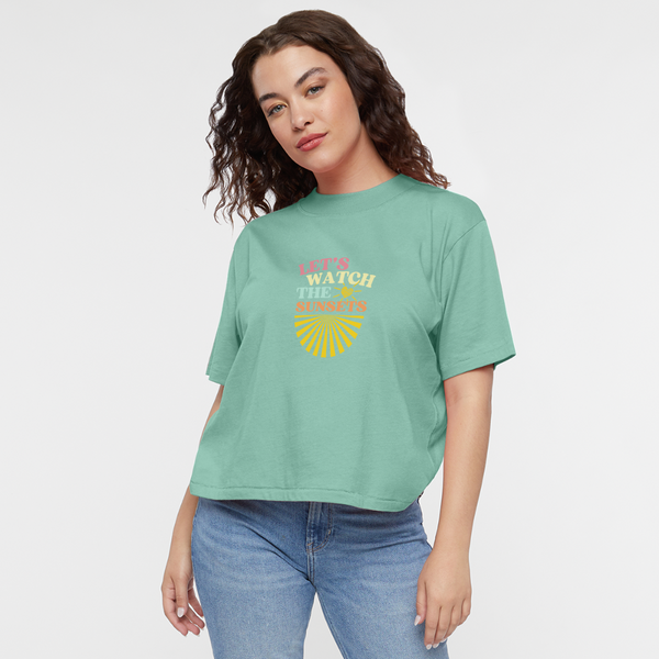 Let's Watch The Sunsets Women's Boxy Tee - saltwater