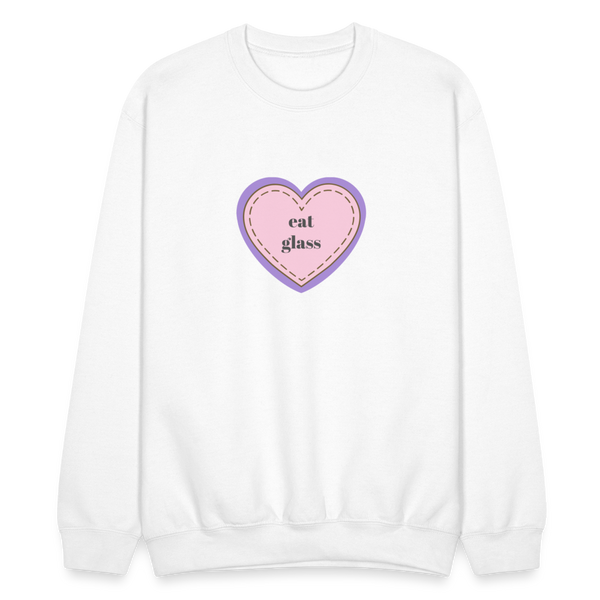 Eat Glass Crewneck Sweatshirt - white