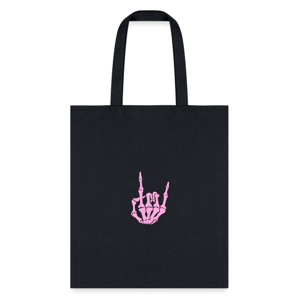 Skull Hand Tote Bag - black