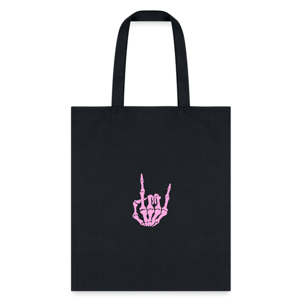 Skull Hand Tote Bag - black