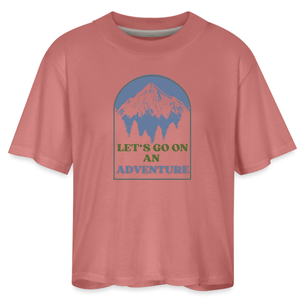 Let's Go On An Adventure Women's Boxy Tee - mauve