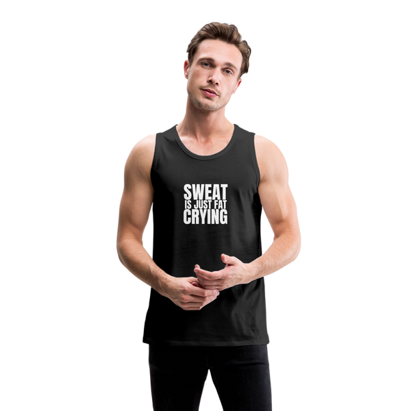 Sweat Is Just Fat Crying Men’s Tank - black