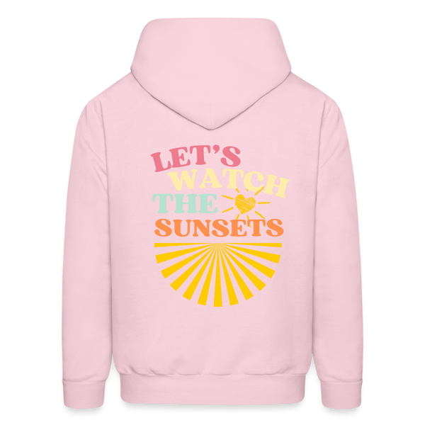 Let's Watch The Sunsets Hoodie - pale pink