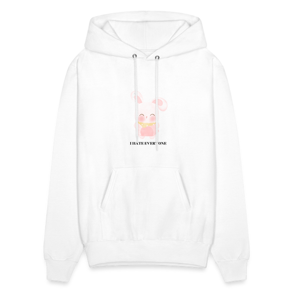 I Hate Everyone Men's Hoodie - white