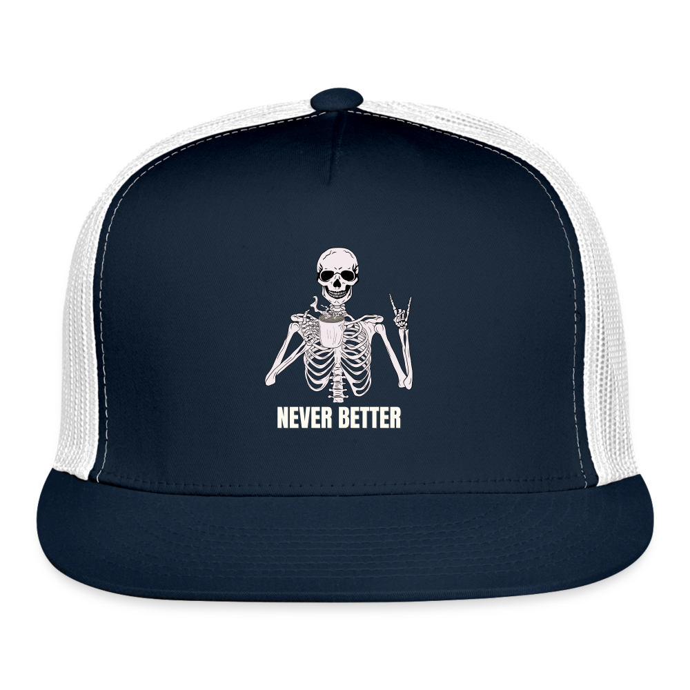 Never Better Trucker Cap - navy/white