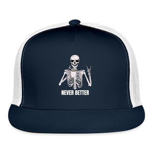 Never Better Trucker Cap - navy/white