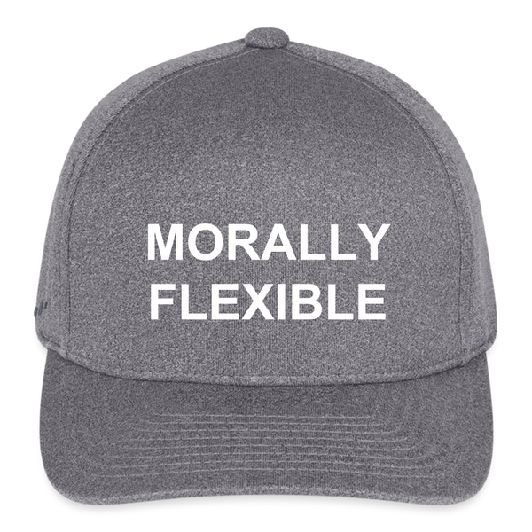 Morally Flexible Fitted Melange Baseball Cap - light heather gray