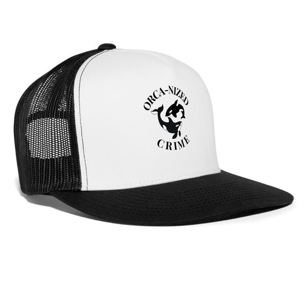 Orca-Nized Crime Trucker Cap - white/black