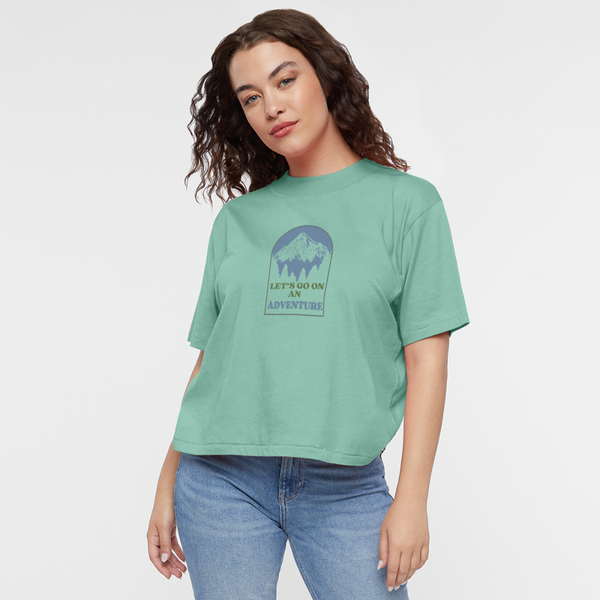 Let's Go On An Adventure Women's Boxy Tee - saltwater