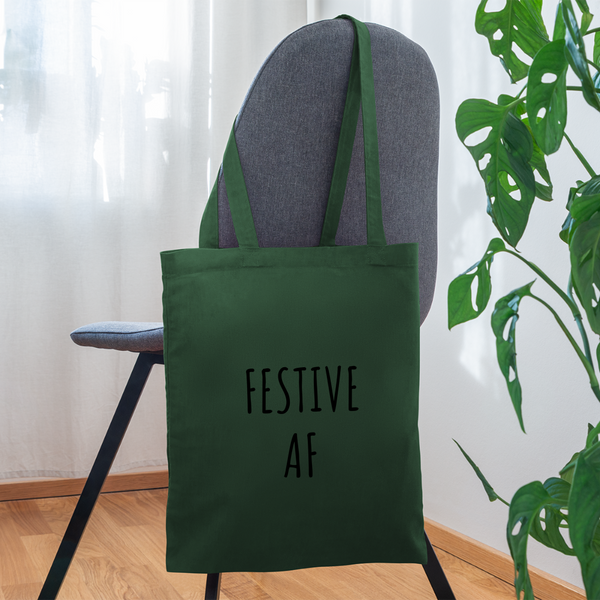 Festive AF Holiday Tote Bag - forest green