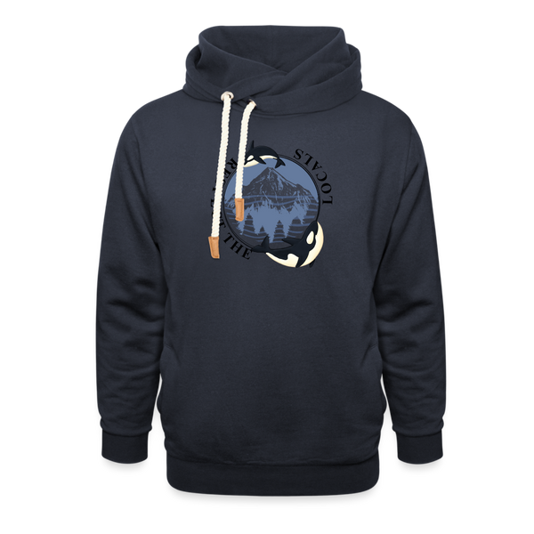 Respect The Locals Shawl Collar Hoodie - navy