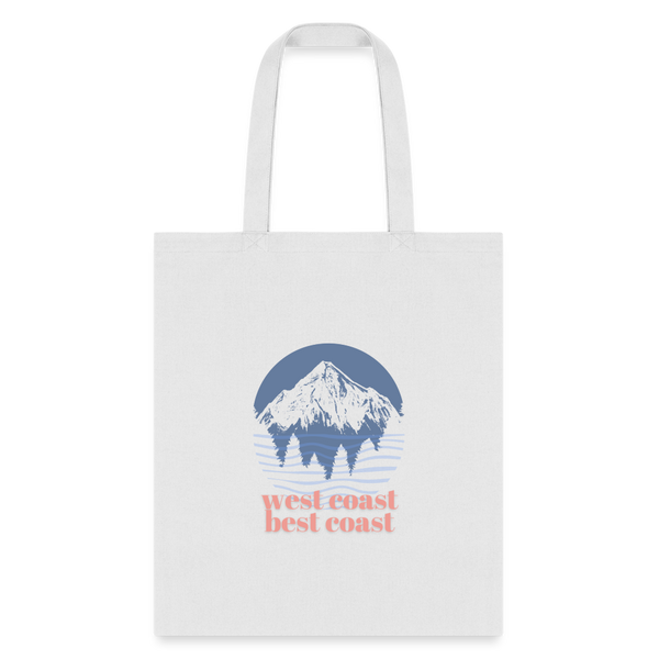 West Coast Best Coast Tote Bag - white