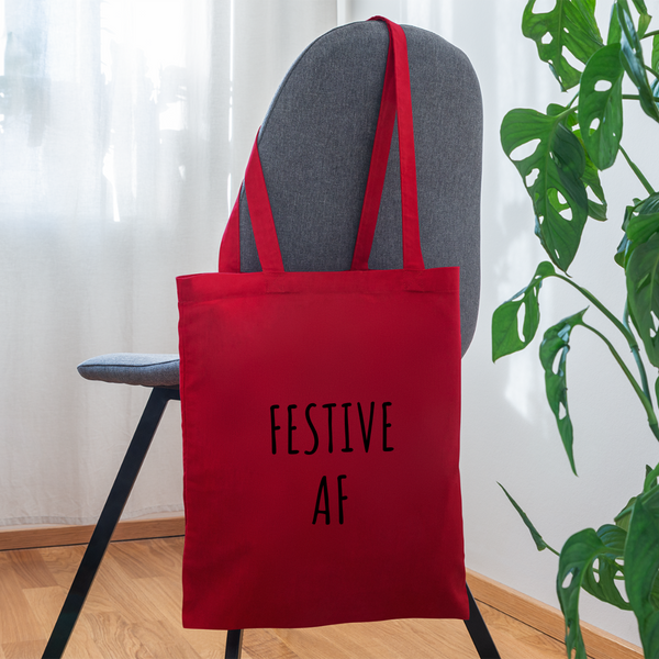 Festive AF Holiday Tote Bag - red