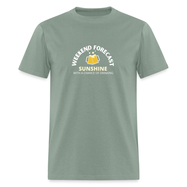 Weekend Forecast Sunshine with a Chance of Drinking Unisex Classic T-Shirt - sage