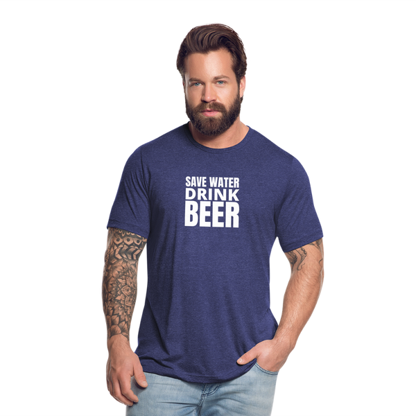 Save Water Drink Beer T-Shirt - heather indigo